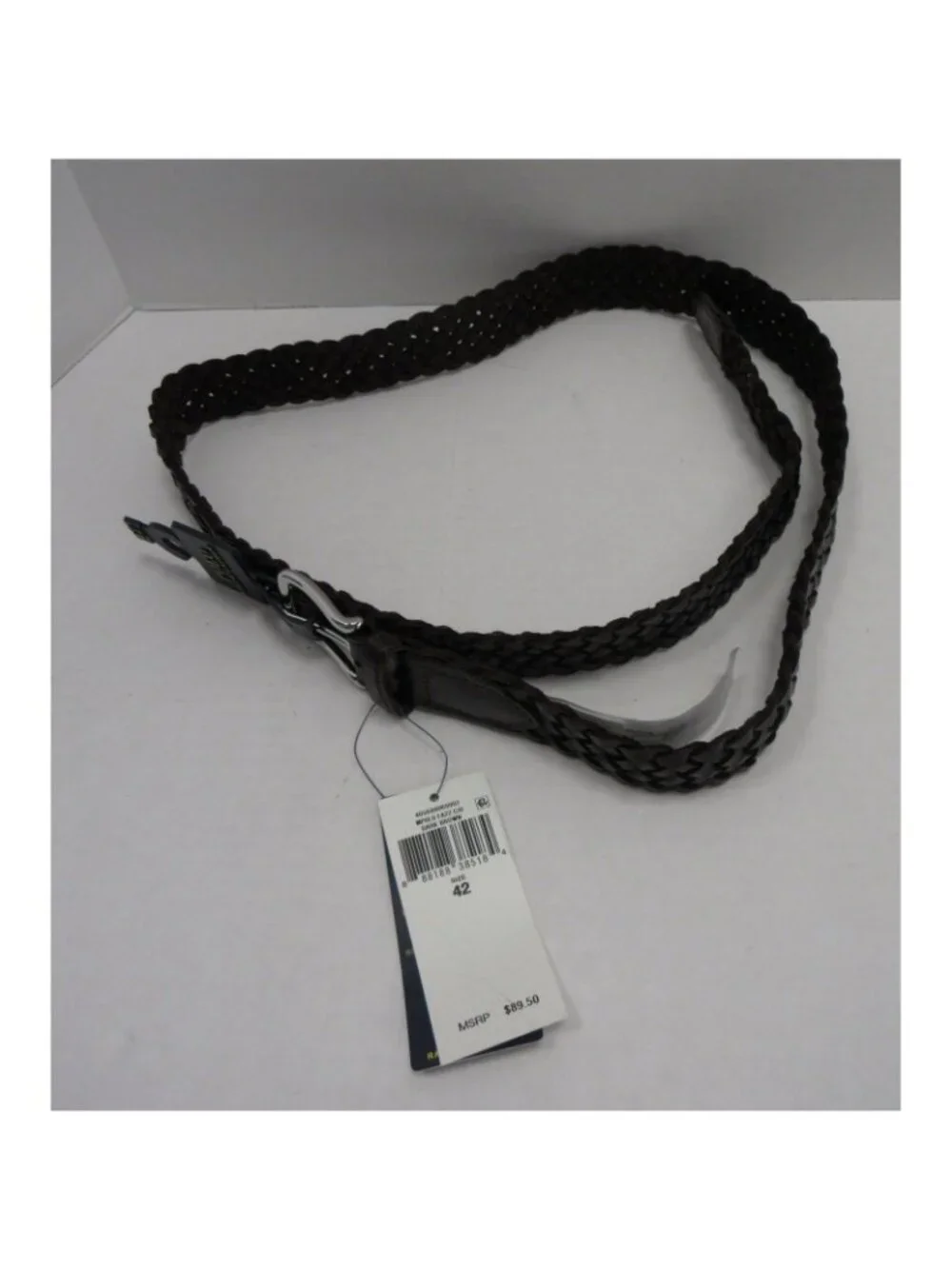 Polo Ralph Lauren Belt 42 Leather Braided Woven Casual Classic Pony
